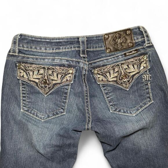 Miss Me Women’s JP 50909B2 Bootcut Jeans embellished back pocket flaps Sz 29 - Picture 1 of 8